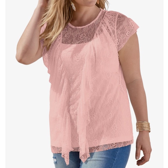 Roaman's Tops - 💕3 for $20💕Roaman’s Ruffle Lace Top